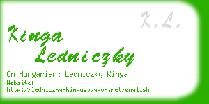 kinga ledniczky business card